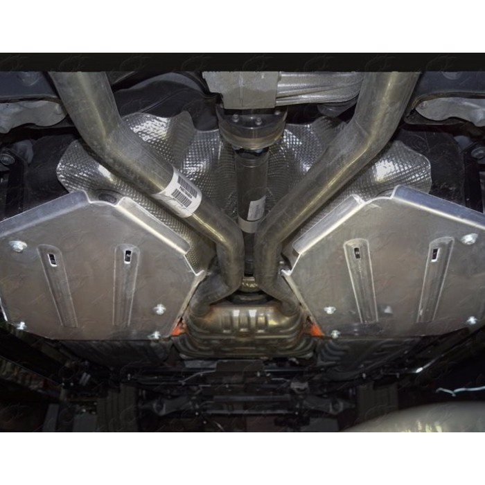 Защита бака ТСС алюминий 4 мм комплект из 2 шт для Jeep Grand Cherokee 2010-2021 артикул ZKTCC00355