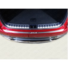 Накладка на задний бампер лист шлифованный надпись Lexus для Lexus NX 2017-2022