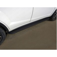 Пороги алюминиевые Slim Line Black для Lifan X60 2016-2022