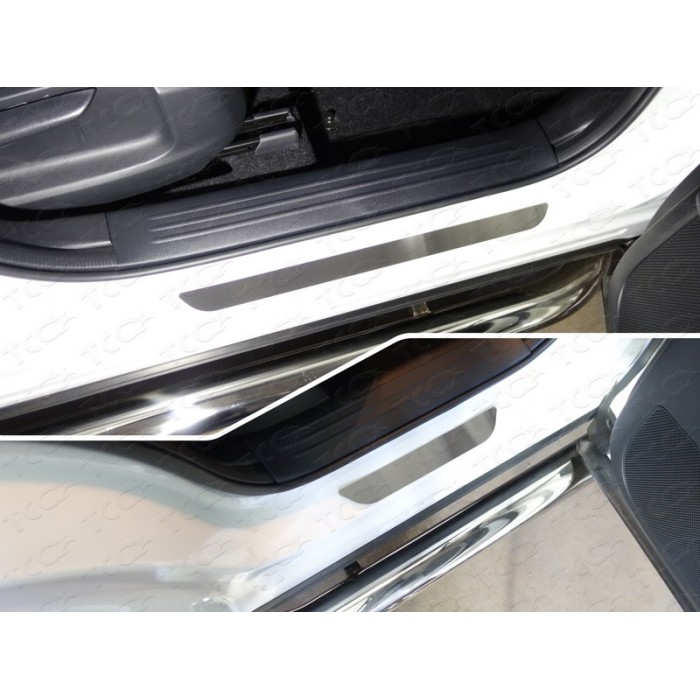 Накладки на пороги шлифованный лист 4 штуки для Mazda CX-5 2018-2023 артикул MAZCX517-02
