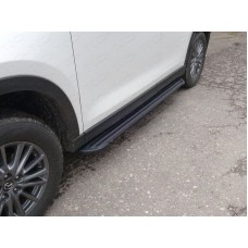 Пороги алюминиевые Slim Line Black для Mazda CX-5 2018-2023