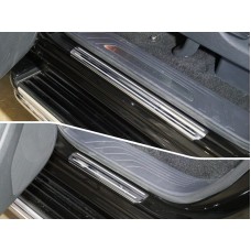 Накладки на пороги зеркальный лист с полосой 4 штуки для Mercedes-Benz X-Class 2018-2022