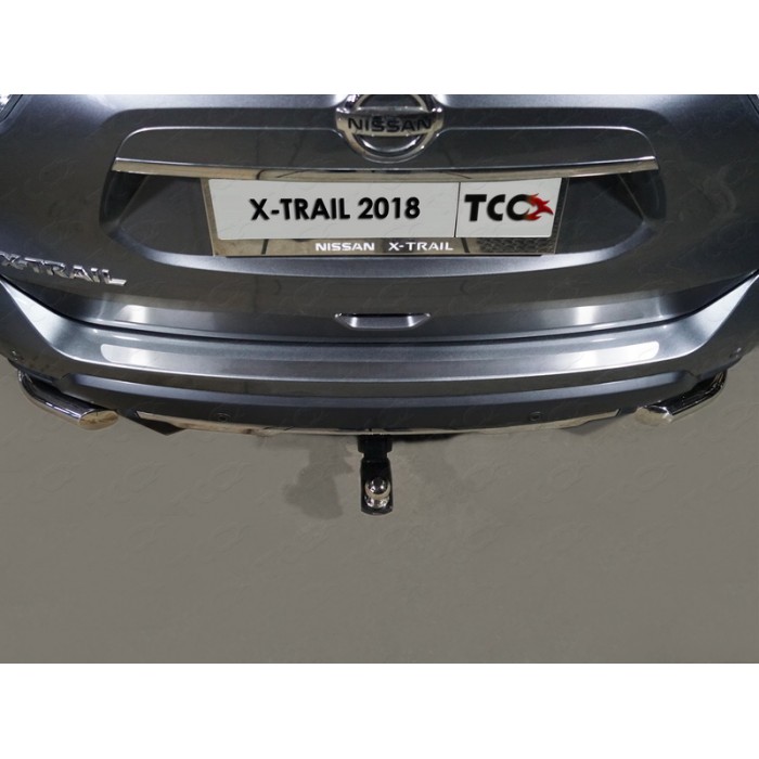Накладка на задний бампер шлифованный лист для Nissan X-Trail T32 2018-2022 артикул NISXTR18-08