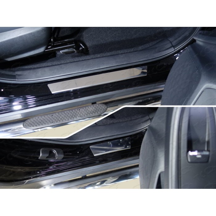 Накладки на пороги зеркальный лист 4 штуки для Subaru XV 2017-2023 артикул SUBXV17-25