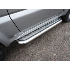 Пороги с площадкой алюминиевый лист 60 мм для Suzuki Jimny 2012-2018