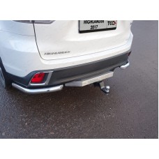 Защита задняя уголки 60 мм для Toyota Highlander 2017-2019