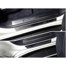 Накладки на пороги с гибом зеркальный лист 4 штуки для Toyota Land Cruiser 200 Excalibur 2017-2021