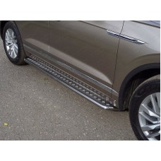 Пороги с площадкой алюминиевый лист 42 мм для Volkswagen Touareg 2018-2023