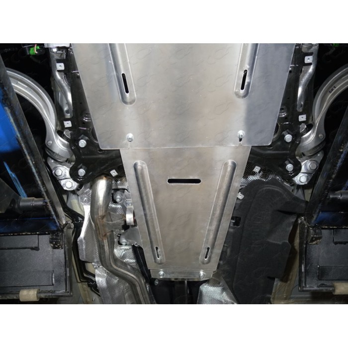 Защита КПП ТСС алюминий 4 мм для Volkswagen Touareg/Audi Q7/Q8 2018-2023 артикул ZKTCC00146