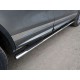 Пороги труба овальная с накладками 75х42 мм для Volkswagen Touareg R-Line 2014-2017 артикул VWTOUARRL14-04