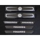 Накладки на пороги внутренние и внешние зеркальные надпись для Volkswagen Touareg R-Line 2014-2017 артикул VWTOUARRL14-25