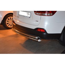 Защита заднего бампера двойная 60-42 мм для Kia Sorento Prime 2018-2020