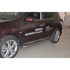 Пороги с площадкой алюминиевый лист 53 мм для Nissan Murano Z52 2016-2023