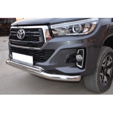 Защита передняя двойная 76-42 мм для Toyota Hilux Exclusive Black 2015-2020