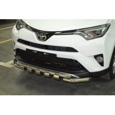 Защита передняя двойная с перемычками 60 мм для для Toyota RAV4 2015-2019
