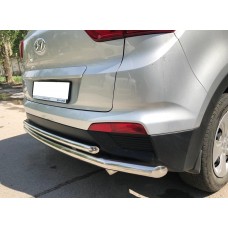 Защита заднего бампера двойная 60-42 мм для Hyundai Creta 2016-2021