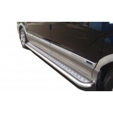 Пороги с площадкой алюминиевый лист 53 мм для Hyundai H1 Starex 2018-2021