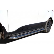 Пороги с площадкой алюминиевый лист 53 мм для Hyundai ix35 2010-2015