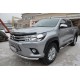 Пороги труба с проступью 76 мм для Toyota Hilux Exclusive Black 2015-2020