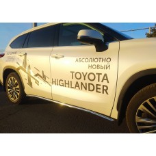 Защита штатных порогов 42  мм для Toyota Highlander 2020-2023