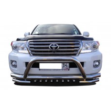 Кенгурятник передний с клыками 76-60-42 мм для Toyota Land Cruiser 200 2012-2015