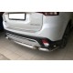 Защита заднего бампера центральная 60 мм для Mitsubishi Outlander 2018-2023