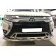 Защита передняя двойная с перемычками 60-42 мм для Mitsubishi Outlander 2018-2023