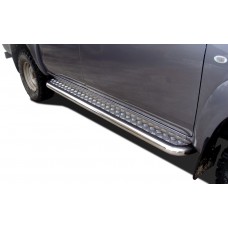 Пороги с площадкой алюминиевый лист 60 мм для Mazda BT-50 2006-2011