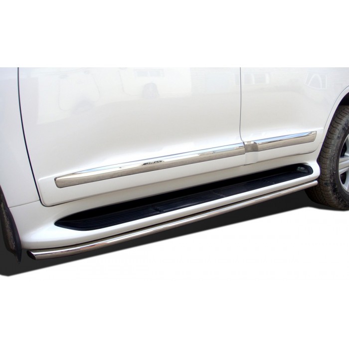 Защита штатных порогов под порог 42 мм для Toyota Land Cruiser 200 Executive Lounge 2018-2021