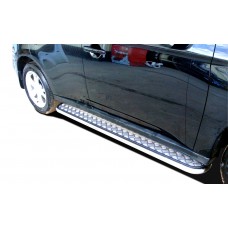 Пороги с площадкой алюминиевый лист 53 мм для Mitsubishi Outlander 2014-2015