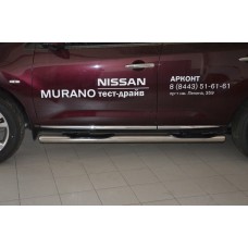 Пороги труба с проступью 76 мм для Nissan Murano Z52 2016-2023