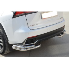 Защита задняя двойные уголки 60-42 мм для Lexus NX 2017-2021