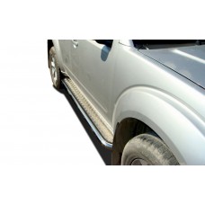Пороги с площадкой алюминиевый лист 60 мм для Nissan Pathfinder 2004-2009