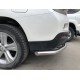 Защита заднего бампера угловая большая 60 мм для Toyota Highlander 2014-2016