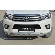 Защита передняя двойная с пластинами 60-60 мм для Toyota Hilux 2015-2020