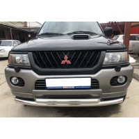 Защита передняя двойная 60-53 мм для Mitsubishi Pajero Sport 1998-2007