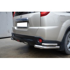 Защита задняя двойные уголки 60-42 мм для Nissan X-Trail 2007-2011