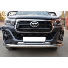 Защита переднего бампера 76 мм для Toyota Hilux Exclusive Black 2015-2020