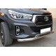 Защита переднего бампера 76 мм для Toyota Hilux Exclusive Black 2015-2020