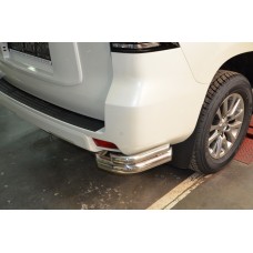 Защита задняя двойные уголки малые 76-42 мм для Toyota Land Cruiser Prado 150 2017-2020