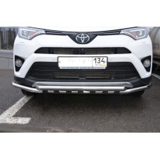 Защита передняя двойная с перемычками 53-53 мм для для Toyota RAV4 2015-2019