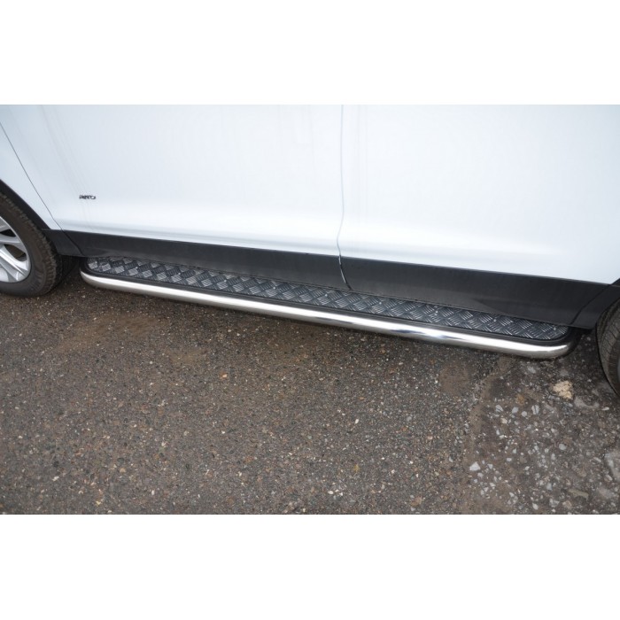 Пороги с площадкой алюминиевый лист 53 мм для Ford Kuga 2013-2016
