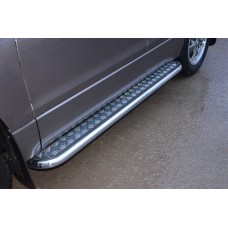 Пороги с площадкой алюминиевый лист 53 мм для Suzuki Grand Vitara 2012-2015