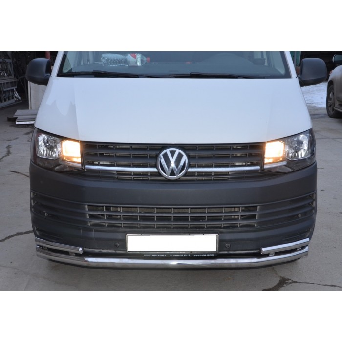 Защита передняя двойная 60-42 мм для Volkswagen Multivan/Caravelle/Transporter 2015-2023