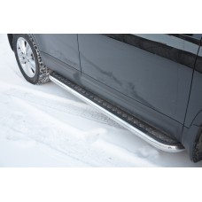 Пороги с площадкой алюминиевый лист 53 мм для Nissan Qashqai +2 2010-2014
