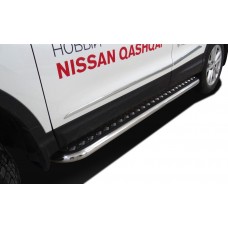 Пороги с площадкой алюминиевый лист 60 мм для Nissan Qashqai 2015-2023
