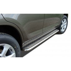 Пороги с площадкой алюминиевый лист 53 мм для Toyota RAV4 2010-2013