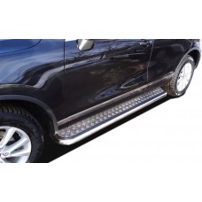Пороги с площадкой алюминиевый лист 53 мм для Volkswagen Touareg 2010-2014
