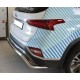 Защита заднего бампера скоба 60 мм для Hyundai Santa Fe 2018-2020