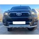 Защита передняя двойная с перемычками 60-60 мм для Toyota Hilux Black Onyx 2020-2023